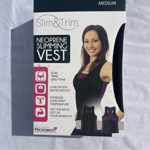 Slim & Trim Neoprene Slimming Vest Microban Woman’s Size Medium Tone Zip New